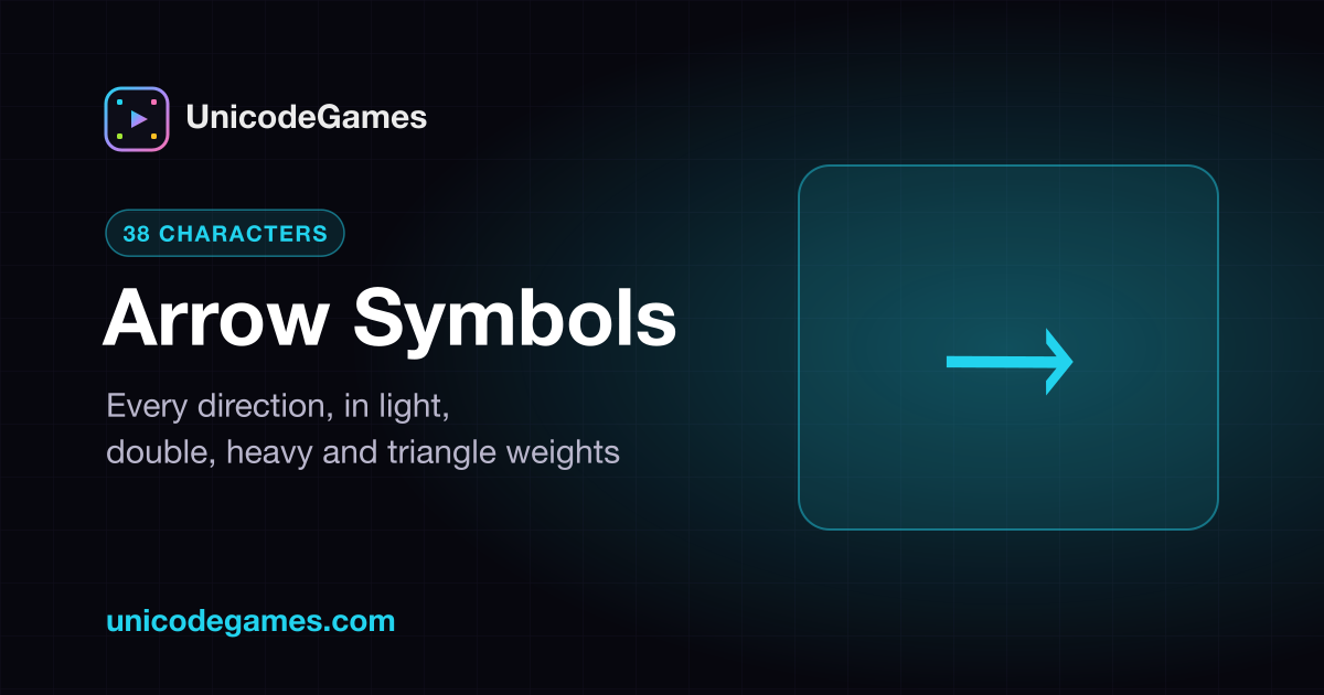 Arrow Symbols ←↑→↓ — Copy, Paste & Unicode Reference